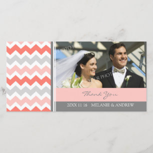 Merci de corail gris Mariage Cartes photos