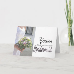 Merci de cousin pour être ma demoiselle d'honneur