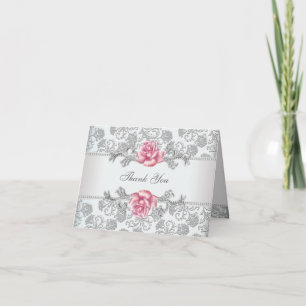 Merci de damassé de rose de rose