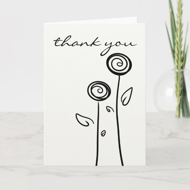 Merci de dessin simple à deux fleurs (Devant)