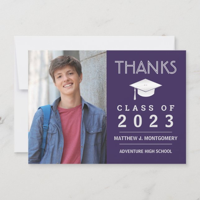 Merci de diplôme photo moderne violet (Devant)