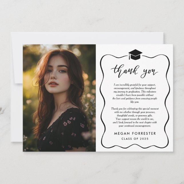 Merci de diplôme simple écrit à la main | Photo (Devant)