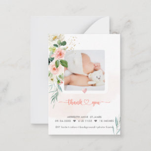 Merci de douche Faire-part de naissance H2 Blush R