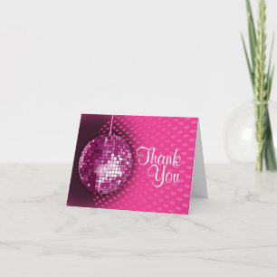 Merci de fête d'anniversaire de la Disco rose