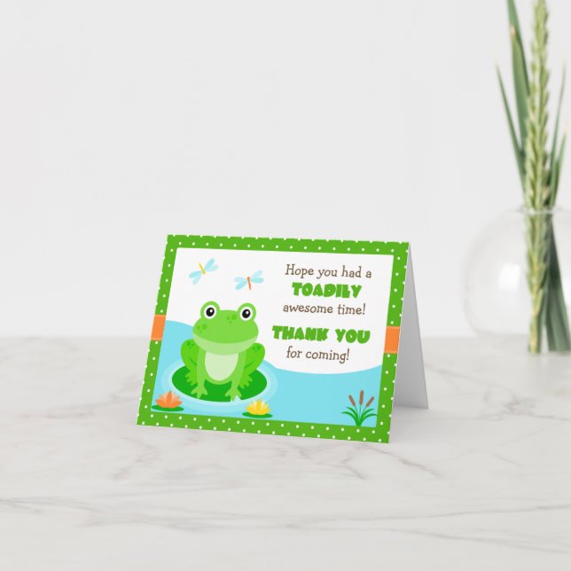 Merci de fête d'anniversaire de la grenouille (Devant)