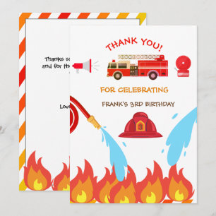 Merci de fête d'anniversaire du Camion d'incendie 