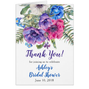 Merci de Fête de la mariée de fleur d'anémone