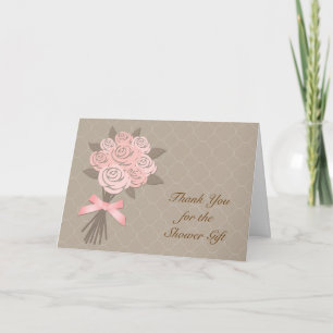 Merci de Fête de l'mariée du bouquet floral de pêc