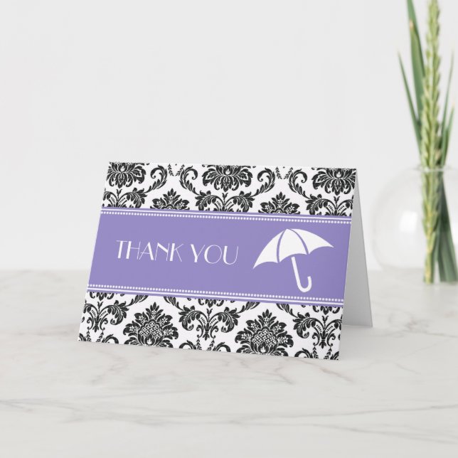 Merci de Fête de l'mariée noir et violet (Devant)