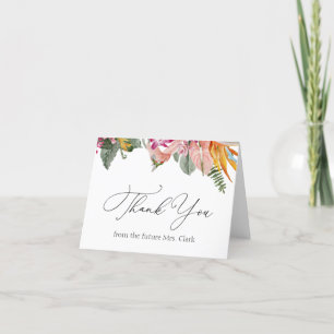 Merci de Fête des mariées florale tropicale