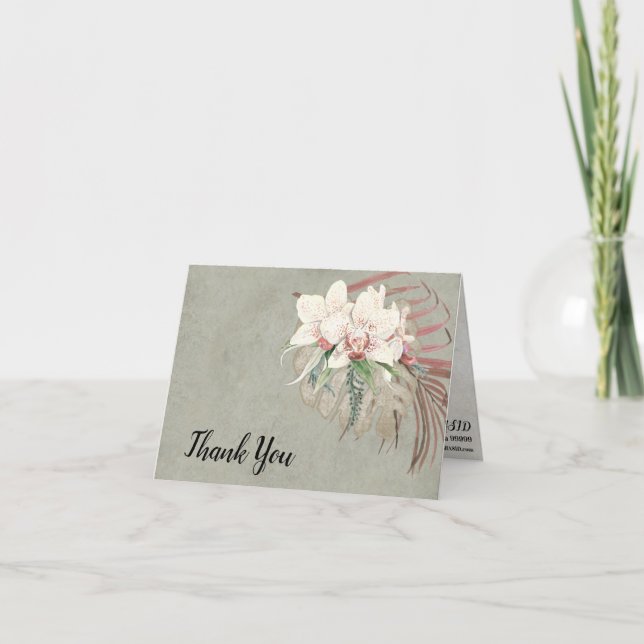 Merci de feuillage floral tropical élégant (Devant)