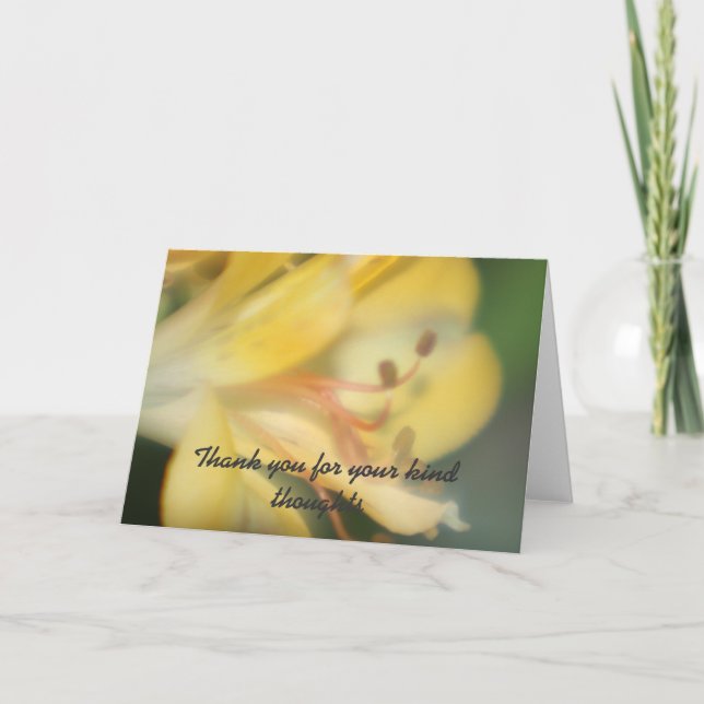 Merci de fleur pour votre carte aimable de pensées (Devant)