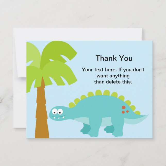Merci de garçon d'anniversaire de dinosaure (Devant)