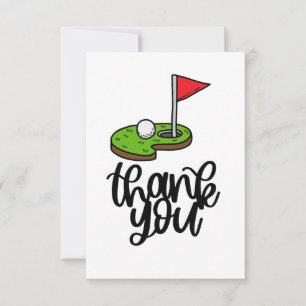 Merci de golf avec texte et drapeau en vert