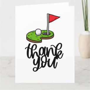 Merci de golf avec texte et drapeau en vert