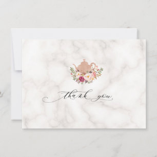 Merci de la fête du thé marbal rose pâle
