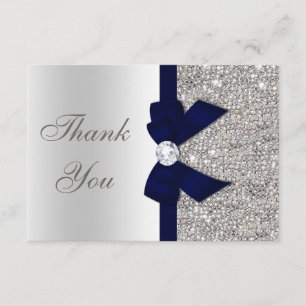 Merci de la Marine Blue Faux Bow Silver