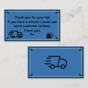 Merci de la part de la carte de visite du chauffeu