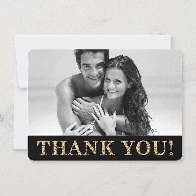 MERCİ DE LA PHOTO texte pailleté or mignon mariage (Devant)