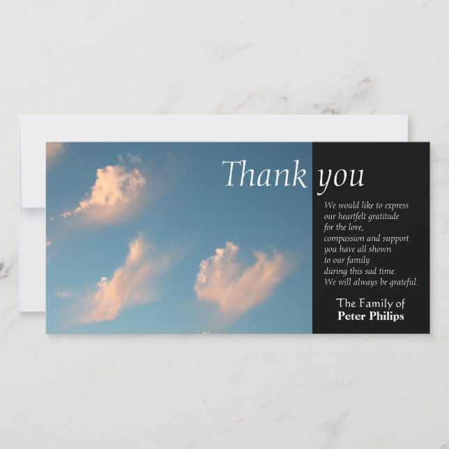 Merci de l'Carte photo de la sympathie face Cloud  (Devant)