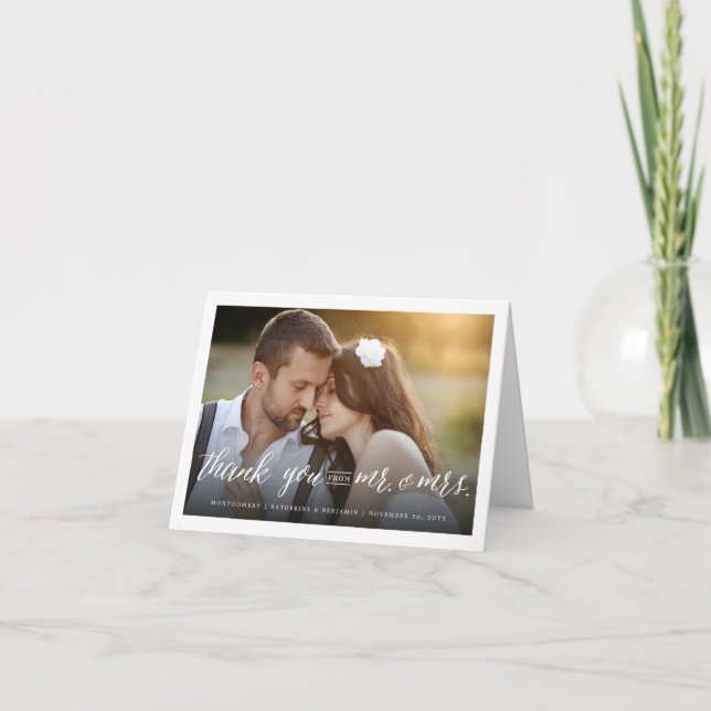 Merci De M. Et Mme Mariage Photo Merci (Devant)