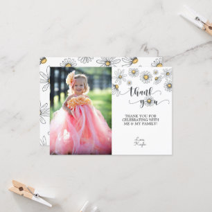 Merci de marguerite - Carte photo blanc