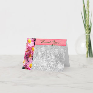 Merci de marguerites roses Carte photo