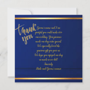 Merci de Mariage bleu de cobalt