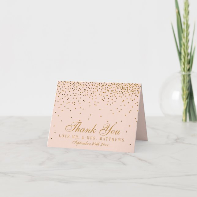 Merci de Mariage Blush Pink & Gold (Devant)