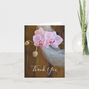 Merci de Mariage campagnard rustique orchidée élég