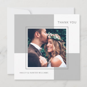 Merci de Mariage Carré élégant avec photo