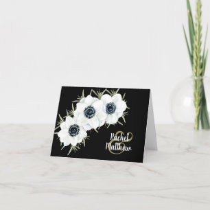 Merci de Mariage d'aquarelle de fleurs d'anémones
