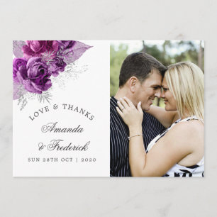 Merci de Mariage d'aquarelle Plum et Navy