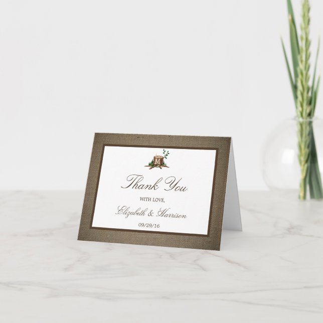 Merci de mariage d'arbre et de toile de jute de (Devant)