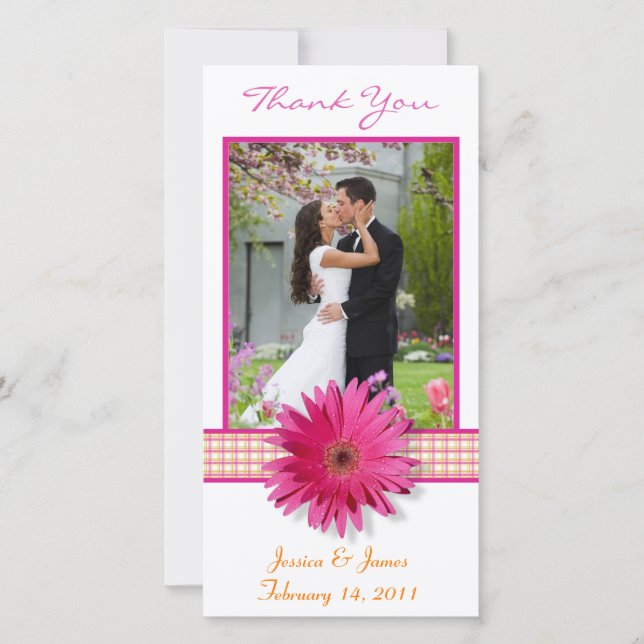 Merci de Mariage de  de  de ruban rose Gerbera Dai (Devant)
