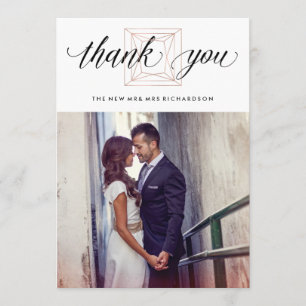 Merci de Mariage de diamant géométrique moderne