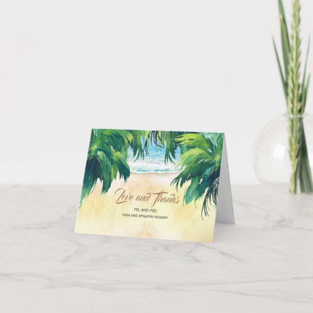 Merci de Mariage de la mer des Palms et du sable (Devant)