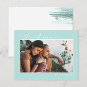 Merci de Mariage de peinture Abstrait ID Turquoise