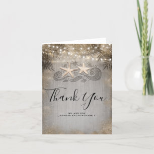 Merci de mariage de plage de couples d'étoiles de