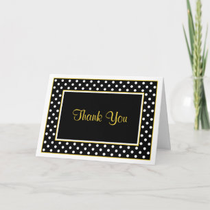Merci de Mariage de Polka jaune noir