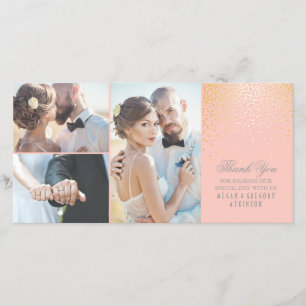 Merci de mariage de rose de charme de confettis