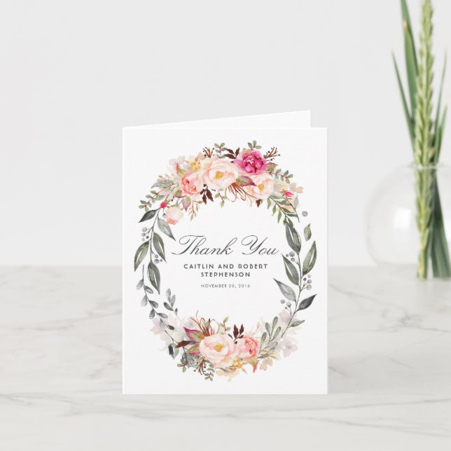 Merci de Mariage de  rose pâle (Devant)