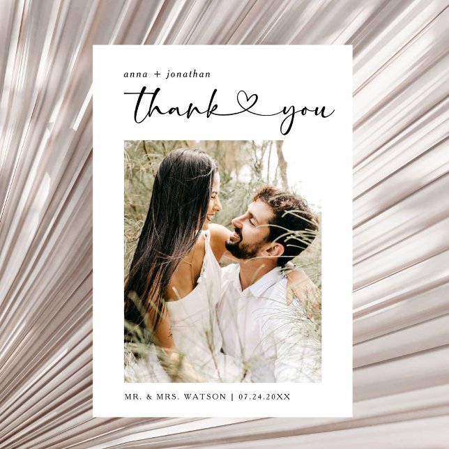Merci de Mariage de texte et de photo simple (Créateur téléchargé)