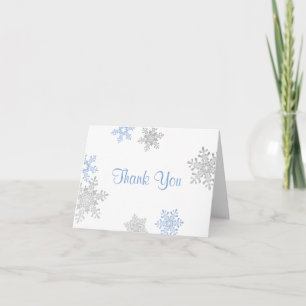 Merci de mariage d'hiver du flocon d'argent bleu