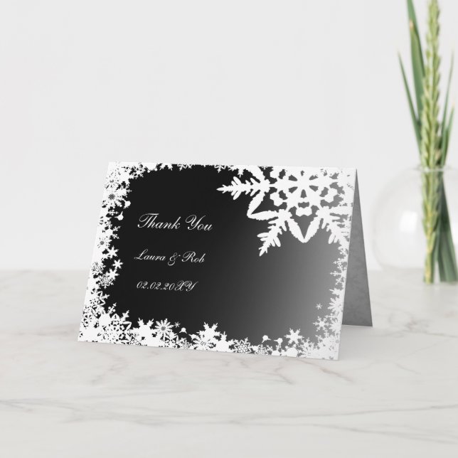 Merci de mariage d'hiver noir (Devant)