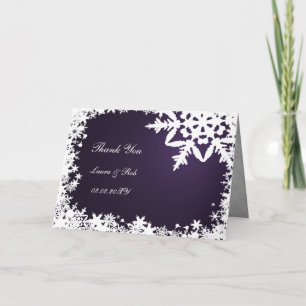 Merci de mariage d'hiver violet
