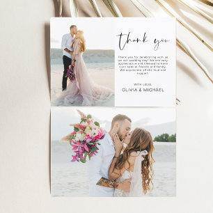 Merci de mariage élégant budget Carte photo
