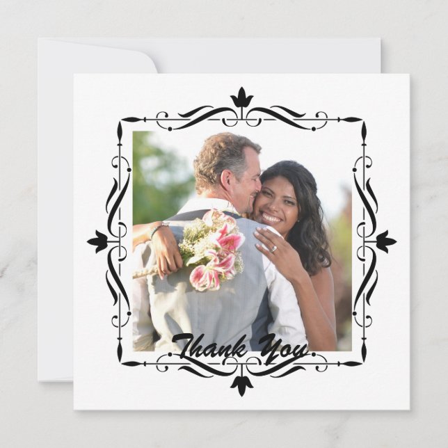 Merci de mariage élégant Photo personnalisée (Devant)