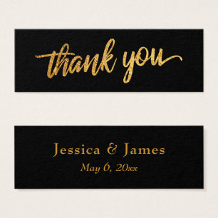 Merci de mariage Favor avec Faux Gold Foil Script