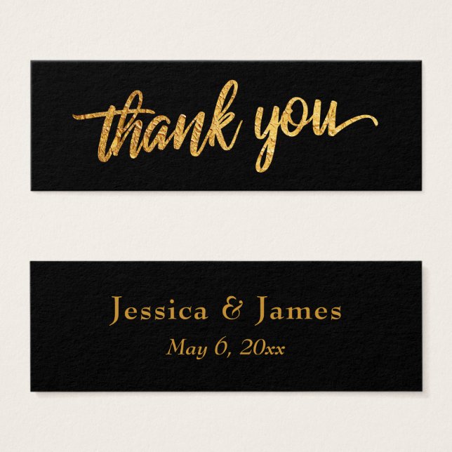Merci de mariage Favor avec Faux Gold Foil Script (Devant & derrière)